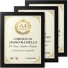 artemisia cornici Set 3 Cornici A4 21x30 in Legno Massello, Cornici da Parete e Tavolo per Laurea Diplomi e Foto, Cornice A4 Legno con Vetro Acrilico, Cavalletto e Gancio, Made in Italy