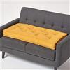 HOMESCAPES Cuscino rialzante per divano a 2 posti, cuscino per pallet o materasso da pavimento in cotone, giallo senape, 100 x 48 x 10 cm