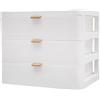 SONHANGIA Organizer da scrivania a 3 ripiani, rettangolare, con cassetti, 26 x 20,2 x 22,3 cm, bianco