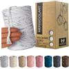 MeriWoolArt Corda Macramè Bianco 3mm 200m - Fil di Cotone Colorato - Spago Macrame di Corda Singola - Filato Morbido Macramè Cotone Riciclato Oeko-Tex - Macramè Arredamento per Casa Boho