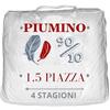 Tata Home Piumino Letto Piazza Mezza 4 Stagioni in Piuma d'Oca Piumone Doppio con Bottoni Piumino per Sacco Autunnale Invernale Misura 200x200 cm Colore Bianco