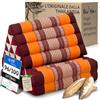 livasia Cuscino Thai 2 segmenti - 120x50x8cm - Cuscino Triangolare Cuscino per sedersi, Cuscino a Cuneo kapok, Cuscino per la Schiena Pieghevole, Tappetino Thai, Fatto a Mano (Arancione)