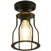 Mengjay Lampada da soffitto Industriale Vintage, Lampadario Metallo Gabbia Sospensione Lampada Paralume Stile Retro Decorativa per Cucina,Camera da letto,sala da pranzo