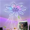 Fachae RGB Ventilatore da Soffitto con Luce e Telecomando,LED Dimmerabile