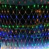 WxiaoD Rete di luce LED Illuminazione a rete luminosa Natale per esterni ed interni Decorazione da giardino lampada ghirlanda luminosa tenda luminosa (Colorato, 3x2m 200LED)