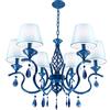 ZAVEIL Mediterraneo Lampadari Blu, Stile Europeo Soggiorno Ferro Battuto 5 Teste Luci Di Cristallo Americano Minimalista Sala Camera Da Letto Lampadari Candela