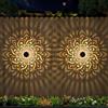 gardencave 2 Confezione di Luci Solari Grandi per Recinzione in Metallo, Luci da Parete per Esterni, Luci per Gradini da Ponte in Tema Mandala, Impermeabili, Luci per Recinzione da Giardino, Pali da Giardino