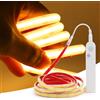 KISUFU Striscia LED COB con Sensore di Movimento 2m, Strisce LED Bianco Caldo 5V, Presa USB, Striscia Luminosa Auto Adesive Impermeabile IP68, per Scale, Armadio, Cucina
