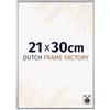 Dutch Frame Factory - Cornice 21x30 cm - Argento Lucente - Cornice per foto in Plastica con vetro plastico Antiriflesso - Cornice portafoto 21x30 cm - Angers