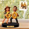 JLSKCN Figurine Cartoon Personalizzata con Foto, Decorazione da Scrivania in Acrilico, Personalizzato Cartone animato ritratto cornice Regali Personalizzati per Donna Uomo Cornice Famiglia personalizzata