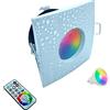 Partenopeautensili® Faretto con portalampada attacco GU10 Led impermeabile IP54 per bagno turco cromoterapia ad incasso (Multicolor RGB + N, Quadrato Bianco)
