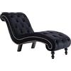 vidaXL Cislonga Imbottita Relax Ergonomica Trapuntata Chaise Lounge Sedia a Sdraio Elegante Morbida Lusso Ottomana Nera in Velluto