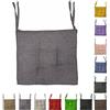 Tata Home Cuscini con Lacci Coprisedia Imbottito Cuscino Sedia Cucina da Interno o Esterno Spessore 6 cm Misura 40x40 cm Tinta Unita Made in Italy (40X40, GRIGIO, 2)