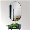 HOKO® Specchio da Parete Ovale 45 x 75 cm con Cornice in Metallo Nero Opaco. può Essere Montato in Alto e QUADRICALE. Bagno, corridoio, Camera da Letto, Soggiorno
