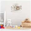 lux.pro Lampada a Sospensione per Cameretta Lampadario per Bambini Lampada da Soffitto con Paralume Cilindrico Ø28 Bianco Design Animali