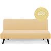 AOUHMN Copridivano Senza Braccioli, Copridivano 2-3 Posti Elasticizzato Impermeabile Universale Spandex Cotone Antigraffio Gatto e Lavabile Protezione per Mobili per Divano Pieghevole,Giallo,160×190cm