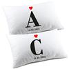 COLORFAMILY Coppia di federe Personalizzabili matrimoniali Iniziali Coppia Amore Regalo SanValentino Natale Compleanno Divertenti Personalizza con Nome e Data