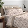 Clara Home Milano CLARA HOME Lenzuola Completo Letto Singolo 1 Piazza Colore Fiorellinea Beige, Lenzuola Elasticizzate per Tutte le Stagioni, Completo di Federe per Guanciali