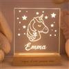 SBUGATTA |Lampada Personalizzata Con Nome |Lampada Notturna Bambino Bambina Neonato |Luce Notturna Personalizzata Bambini |Regalo Battesimo Bimbo Bimba|Regalo Nascita Bimbo Bimba (Unicorno)