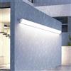 TZSMUM LED Applique da Parete Esterno IP65 Impermeabile Ingresso Lampada da Parete Terrazza Lampada a Muro Esterni Ed Interni Lunghe Alluminio per Terrazzo Cortile Portico (Argenteo-Luce Bianca,60cm)