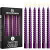 DECO EXPRESS Candele Lunghe Spirale, Set da 6 Candele Antigoccia Contorte, Lunga Durata, Non Profumato per Decorazione Casa, San Valentino, Festa della Mamma (Orchidea, Set da 6)