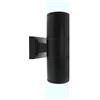 Partenopea® Applique Lampada faretto Luce led da Muro per Parete con doppio attacco UP & DOWN GU10 a Biemissione moderno Interno Esterno IP65 max 120W (Nero, Luce fredda 6500K)