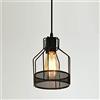 Mengjay Retro Loft Industriale in ferro nero sospeso Lampade a sospensione E27 per cucina soggiorno camera da letto ristorante