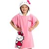 Hello Kitty Asciugamani Bagno con Cappuccio per Bambina Telo Mare Piscina Poncho Cinnamoroll Kuromi Assorbente Kawaii Asciugamano Cotone (Rosa Poncho Hello Kitty, 10-14 Anni)