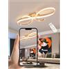 QYSMGS Plafoniera LED Dimmerabile Illuminazione a soffitto del soggiorno Luci moderne della camera da letto con telecomandi Illuminazione a soffitto Loop metallico Styling Lampada a soffitto (Oro, 60cm)