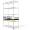 KARAT Scaffale in metallo, con 5 ripiani, ripiani regolabili in altezza e piedini di livellamento (Everest cromato, 90 x 45 x 200 cm)
