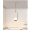 TOT ELECTRIC Lampadario a sospensione Ovale Oro con sfera bolla in vetro bianco design moderno minimal attacco per lampadina E27