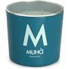 MUHA' | Candela Profumata in Vetro Turchese, Fragranza Menta e Sandalo, Profumatore per Ambienti, Formato da 270 Gr