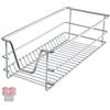 tectake® Cassetto Telescopico - 1 x 30 cm - Cassetto Estraibile per Cucina, Ripiano Scorrevole, Binario Telescopico, Organizer Cromato per Mobile da Cucina, Cassettiera Salvaspazio