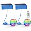 LED ATOMANT Confezione da 2 Luci magnetiche per piscina fuori terra LED solare 2,6W RGB IP68, Telecomando, Cavo 1m, Fissaggio con adesivo o viti, Luci per piscina subacquea, illuminazione impermeabile