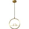 TaleTre Lampada a sospensione a LED in ceramica a forma di uccello creativo - Lampadario moderno ad anello dorato for camera da letto, isola della cucina, sala da pranzo - Altezza regolabile, elegante