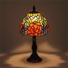 B·LED BARCELONA LED BARCELONA LED Lampada da Tavolo Stile Tiffany in Vetro Classico Vintage con Paralume Floreale Multicolore, Design Retro Industriale, Elegante Lampada da Comodino per Soggiorno o Camera