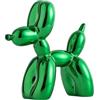 YOYUMI Mini Scultura Cane Palloncino Statue - Decorazione in Resina con Superficie Brillante, Decorare il Soggiorno Camera da Letto Vetrina e Ufficio, Verde 9,5 * 9,5 * 4 cm