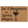 Casatessile Zerbino Rettangolare in Cocco cm. 40X70 Allegro Spritz Zerbino Vino per Ingresso Interno con Fondo Gomma Antiscivolo