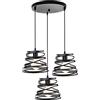 iDEGU 3 lampade a sospensione moderna Ø20 cm lampadario creativo design metallo spirale vintage plafoniera E27 lampada da soffitto decorativa per soggiorno sala da pranzo (piastra)
