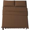 MAXIME MAISON - Set Lenzuola Letto Singolo 3 Pezzi, Completo Letto SIngolo in Microfibra Made in Italy, 1 Lenzuolo con Angoli, 1 Lenzuolo Sopra, 1 Federa (Marrone)