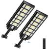 wowspeed 1200W Lampione Solare Led Esterno con Telecomando, 6500K Lampioni Solari a LED da esterno con Sensore di Movimento,3 Modi Lampione Solare, IP67 Impermeabile per Giardino Garage - 2 Pezzi