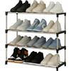 Generico Scarpiera Impilabile 4 Ripiani - Porta Scarpe Salvaspazio in metallo 60x30x55 cm con Giunti Neri, Scaffale Per Scarpe 6 ripiani Organizer Scarpe per Ingresso, Facile Montaggio -71029