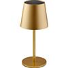 LEOLUX Columbus/s Oro Lampada Da Scrivania, Senza Fili, Ricarica Solare. Adatta Come Abajour Da Comodino. La Lampada Da Tavolo Ha 3 Colori Di Luci Led con Intensità Dimmerabile (Oro)