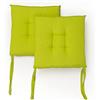 PARAMAISON Cuscini Sedia con Lacci Giunk, Set da 2 pezzi Quadro, Imbottito, Interni od Esterni, Non Sfoderabile, 40x40 cm, Vari Colori