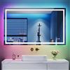 Dripex Specchio Bagno LED 60x100 cm, RGB Specchio da Trucco con Luce Anti-Nebbia Temperature Colore e Dimmerabile Specchio da Parete Moderno con Smart Touch IP44 Risparmio Energetico
