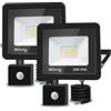 Blivrig 20W Faretto LED per Esterno con Sensore di Movimento，2000LM Faro LED Esterno IP66 Impermeabile LED Esterno Bianco Caldo 3500K per Giardino, Corridoio, Illuminazione Interna ed Esterna, 2 pezzi