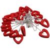 Generic 10/20 luci a LED in legno a forma di cuore, luce bianca calda a batteria, illuminazione per feste, Natale, matrimoni, alimentazione a batteria (3 m, rosso)