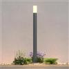 doporro Lampione da Giardino LED 3000K, Palo Luce Esterno Quadrato IP65 in Alluminio Grigio Scuro H80cm, Luce Calda per Vialetti, Giardini, Cortili e Ingressi