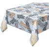 emmevi Tovaglia Cucina Antimacchia Plastificata Palme Metallizzate Copritavolo Tropicale 140x50 Dis_B