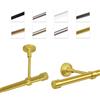 MDEKOR Bastone Per Tende 420 cm, Singolo, Ottone Dorato, Montato A Parete/Soffitto